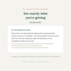 A digital preview of a full-time employment agreement document excerpt, featuring dark green and brown text on a light beige background with a white document box in the center.