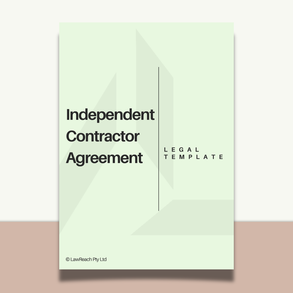 Legal document titled 'Independent Contractor Agreement' on a light green background
