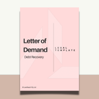 Pink envelope with 'Letter of Demand' and 'Legal Template' text on a white background