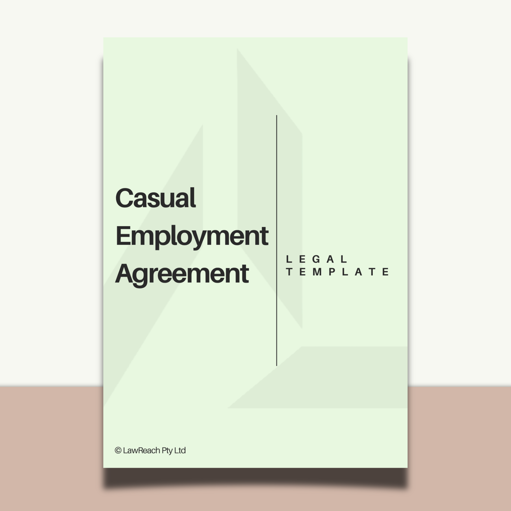 Casual Employment Agreement document on a light green background