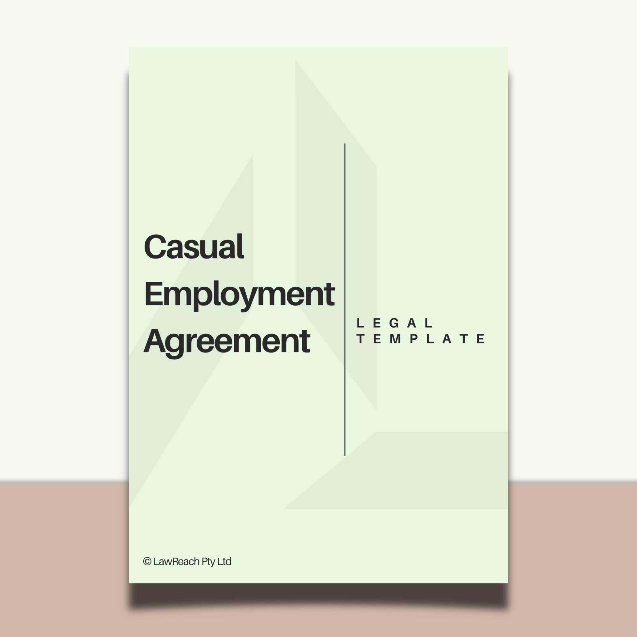 Casual Employment Agreement document on a light green background
