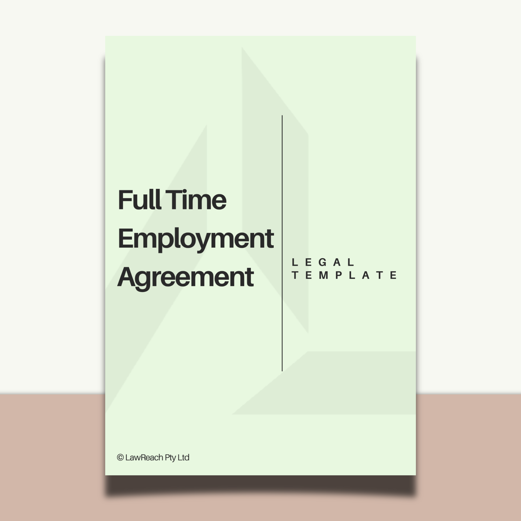Full Time Employment Agreement legal template on a light green background