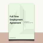 Full Time Employment Agreement legal template on a light green background