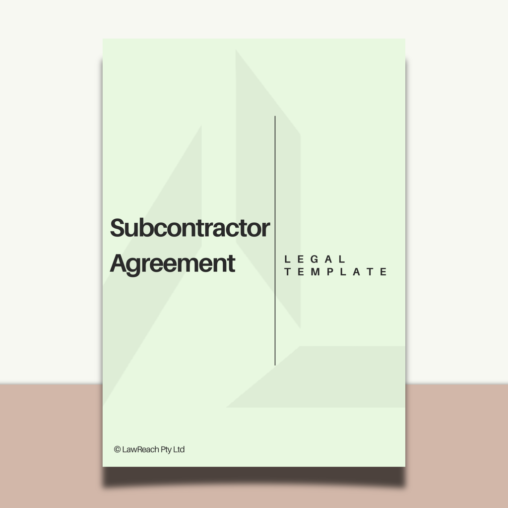 Subcontractor Agreement legal template on a light green background