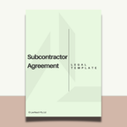 Subcontractor Agreement legal template on a light green background